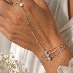 Sparkling Layers Gold Hand Chain Bracelet
